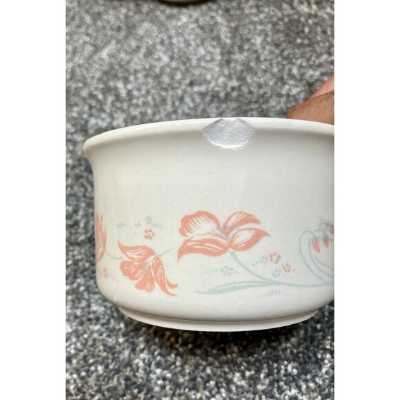 Biltons Coloroll Porcelain Teapot Set England Peach Flowers Sugar Bowl Milk Cup - Picture 3 of 8